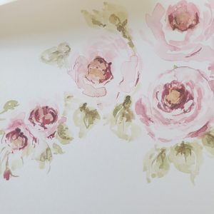 Afternoon Roses in Original Signed Watercolour Card with envelope by Rose and Foxgloves ©